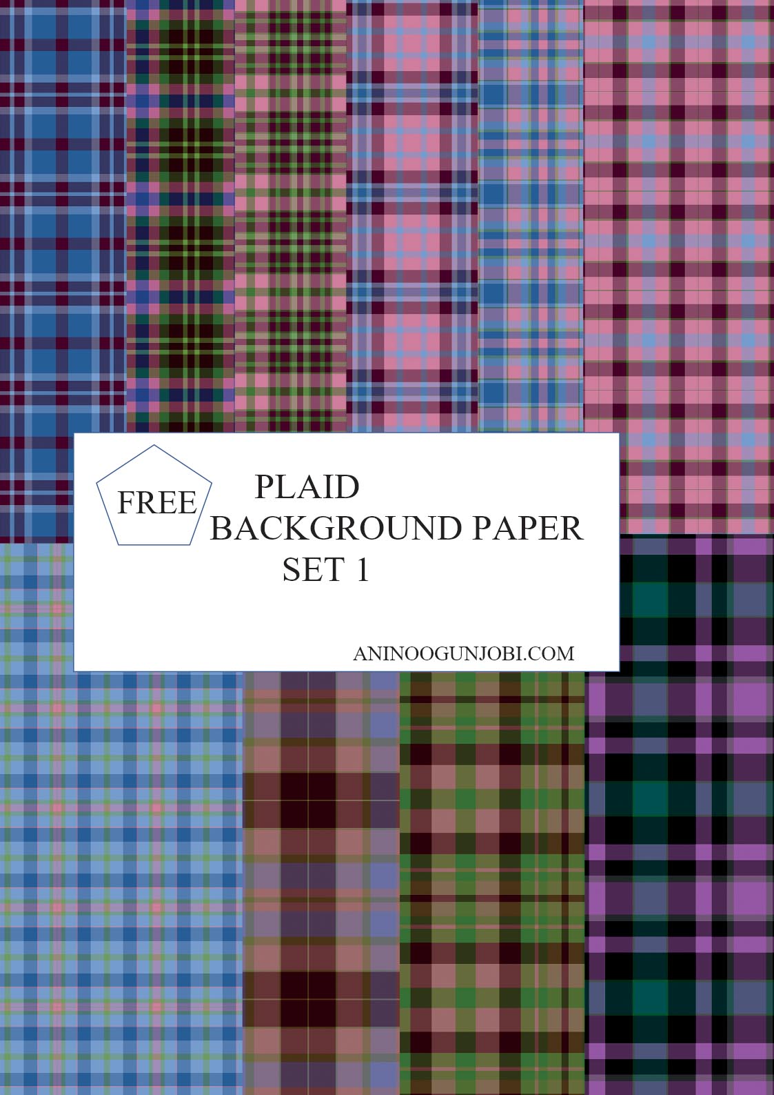 Free Printable: Plaid background paper set 1