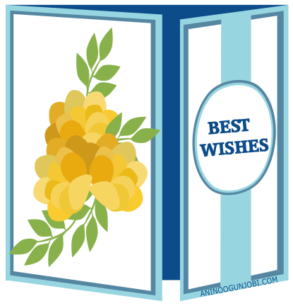 “Best wishes” greeting card tag for the month of January in 2017