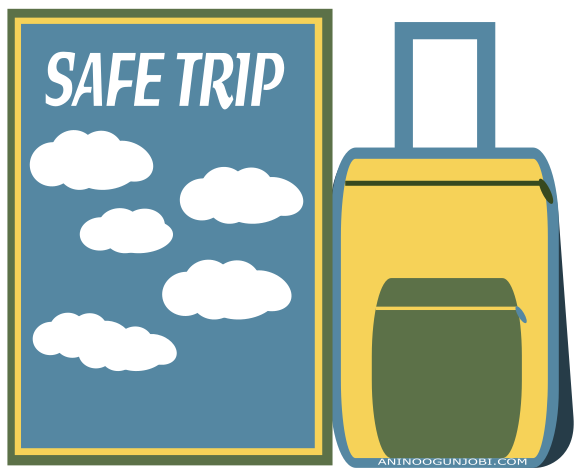 “Safe trip” Greeting card tag for the month of January 2017