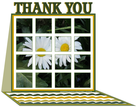 “Thank You” greeting card tag for the month of January 2017