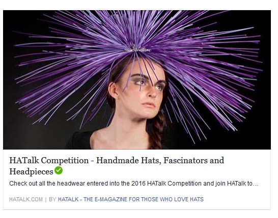 Millinery: Check the HaTalk competition entries for 2016 competition themed “connections”