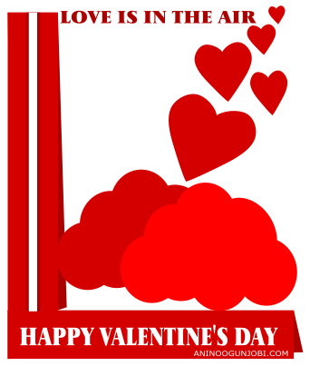 Happy Valentine’s day greeting card tag for the month of February 2017