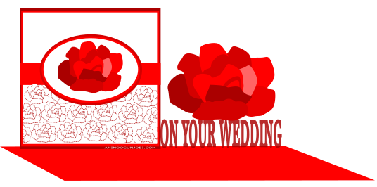 “On your wedding” greeting card tag for the month of February 2017