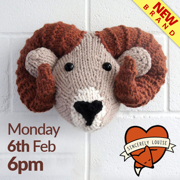 Craft TV: Wall- mounted knitted animals by Sincerely Louise will display their grandeur on Hochanda TV at 6pm(GMT) on the 6th of February 2017