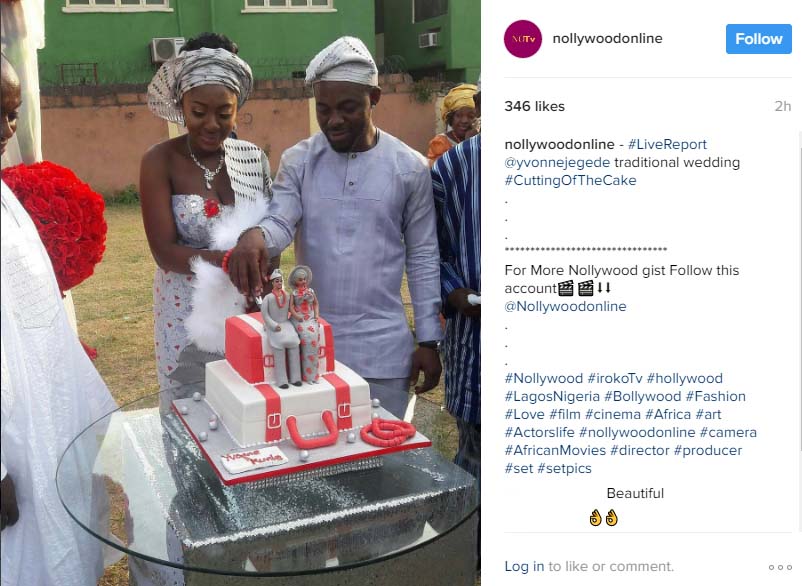 Talent- Sugarcraft: Talent makes way in fashion with cake as the sugarcrafter replicates the wedding attires of Nigerian actress/Producer- Yvonne Jegede and her husband on their wedding cake