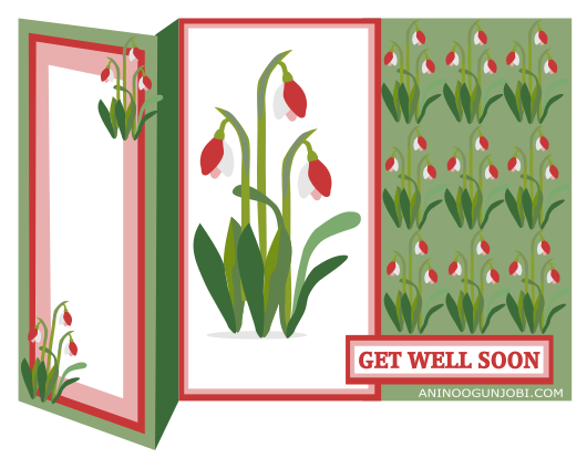 “Get well soon” greeting card tag for the month of March 2017