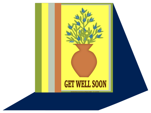 “Get well soon” greeting card tag for the month of April 2017