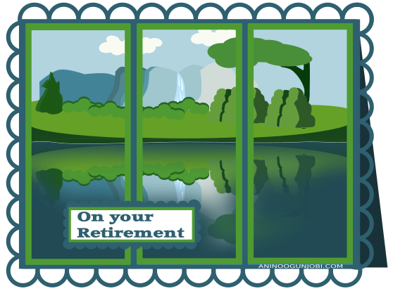 “On your retirement” greeting card tag for the month of April 2017