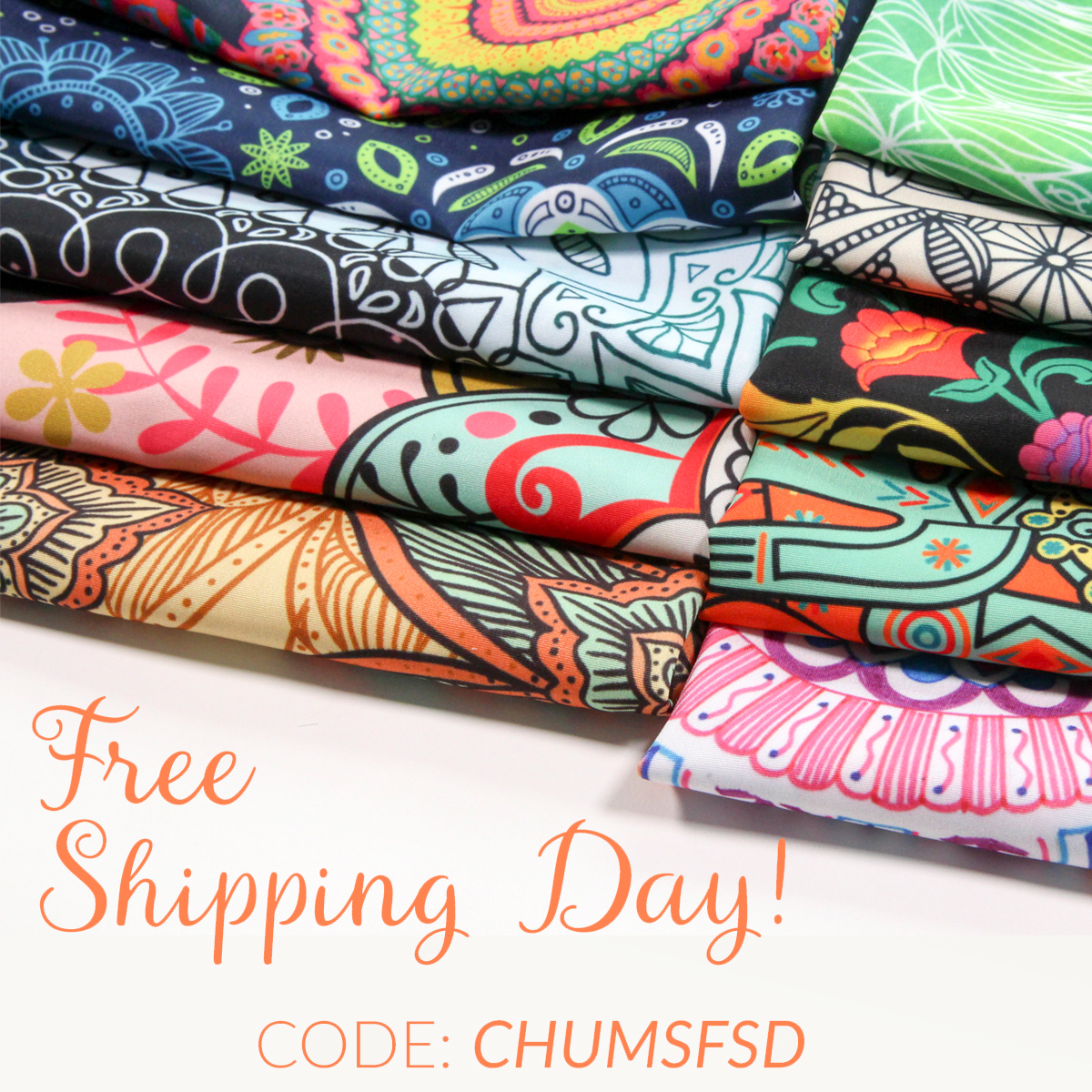 Spoonflower treats customers to free standard “UK only” shipping from 12noon 25th April 2017 to Wednesday, 26th of April 12:00 BST using code chumsFSD