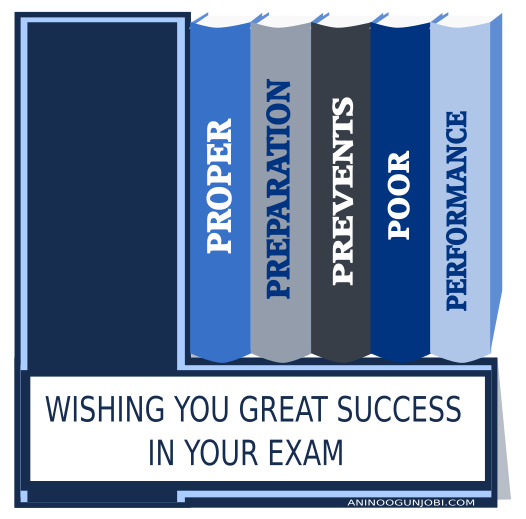 “Success in your exams” greeting card tag for the month of April 2017