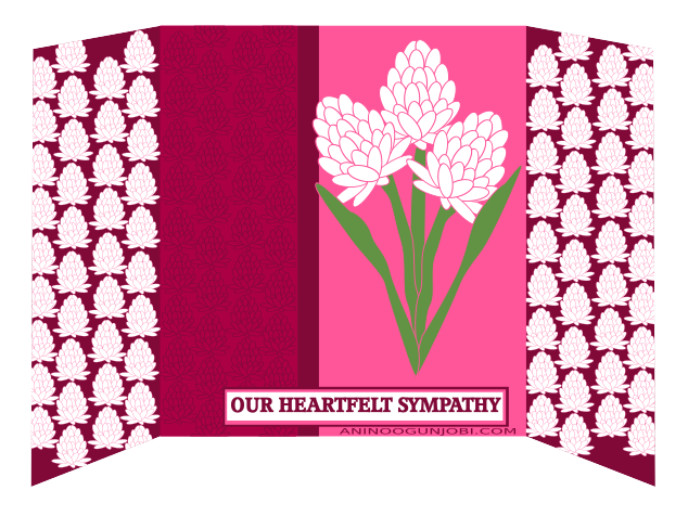 “Sympathy” greeting card tag for the month of April 2017