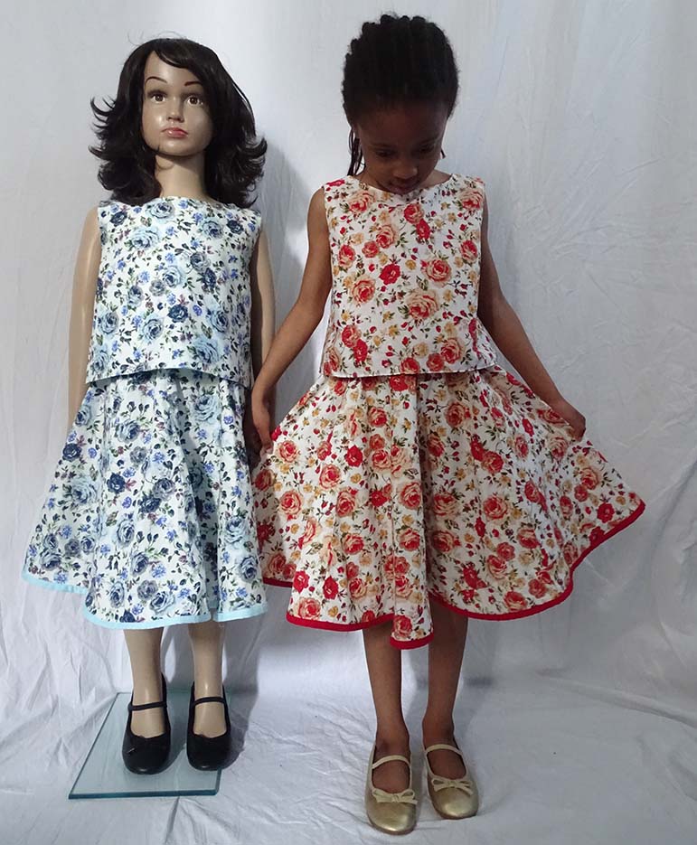 Sewing project: Be inspired Children’s tops and skirts made with the Simplicity 2356 and Butterick B4161 sewing pattern