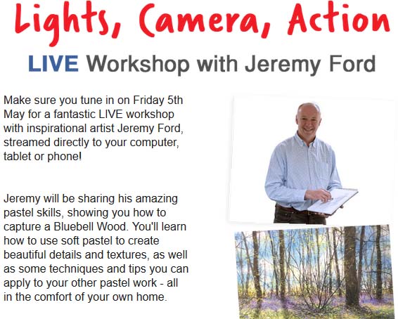 Capture a Bluebell wood in a Live painting tutorial with Jeremy Ford on Friday the 5th of May 2017 at