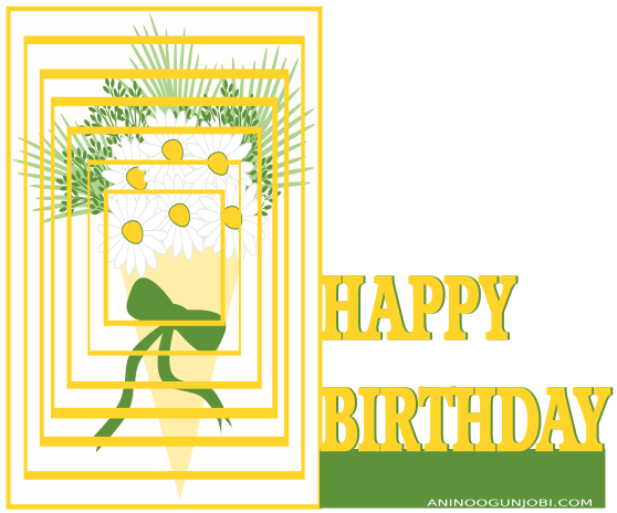 “Happy birthday” greeting card tag for the month of May 2017