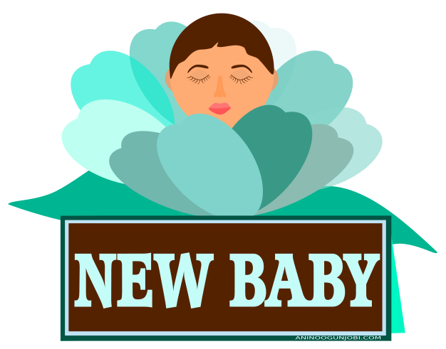 “New baby” Greeting card tag of the day