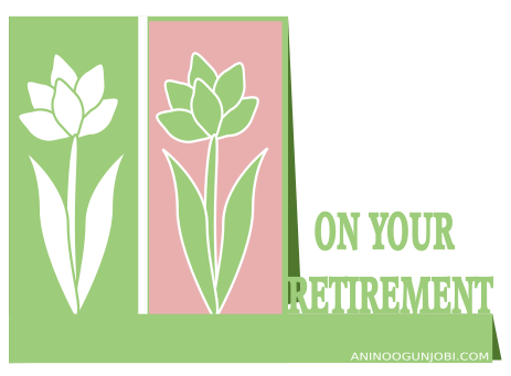 “On your retirement” greeting card tag for the month of May 2017