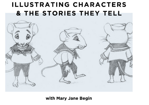 Classes: Learn and watch the free broadcast of illustrating characters and the stories they tell with Mary Jane Begin on Creativelive at  9:00am – 12:00pm PDT on the 9th of May 2017