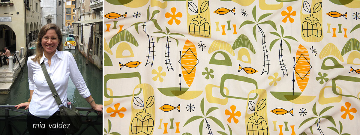 Congratulations to Mia Valdez on winning the Spoonflower and Hilton’s  Mid-Century Modern Hilton Hawaiian Village Waikiki Beach Resort design challenge and a big congratulation to everyone who entered this challenge to make it a success