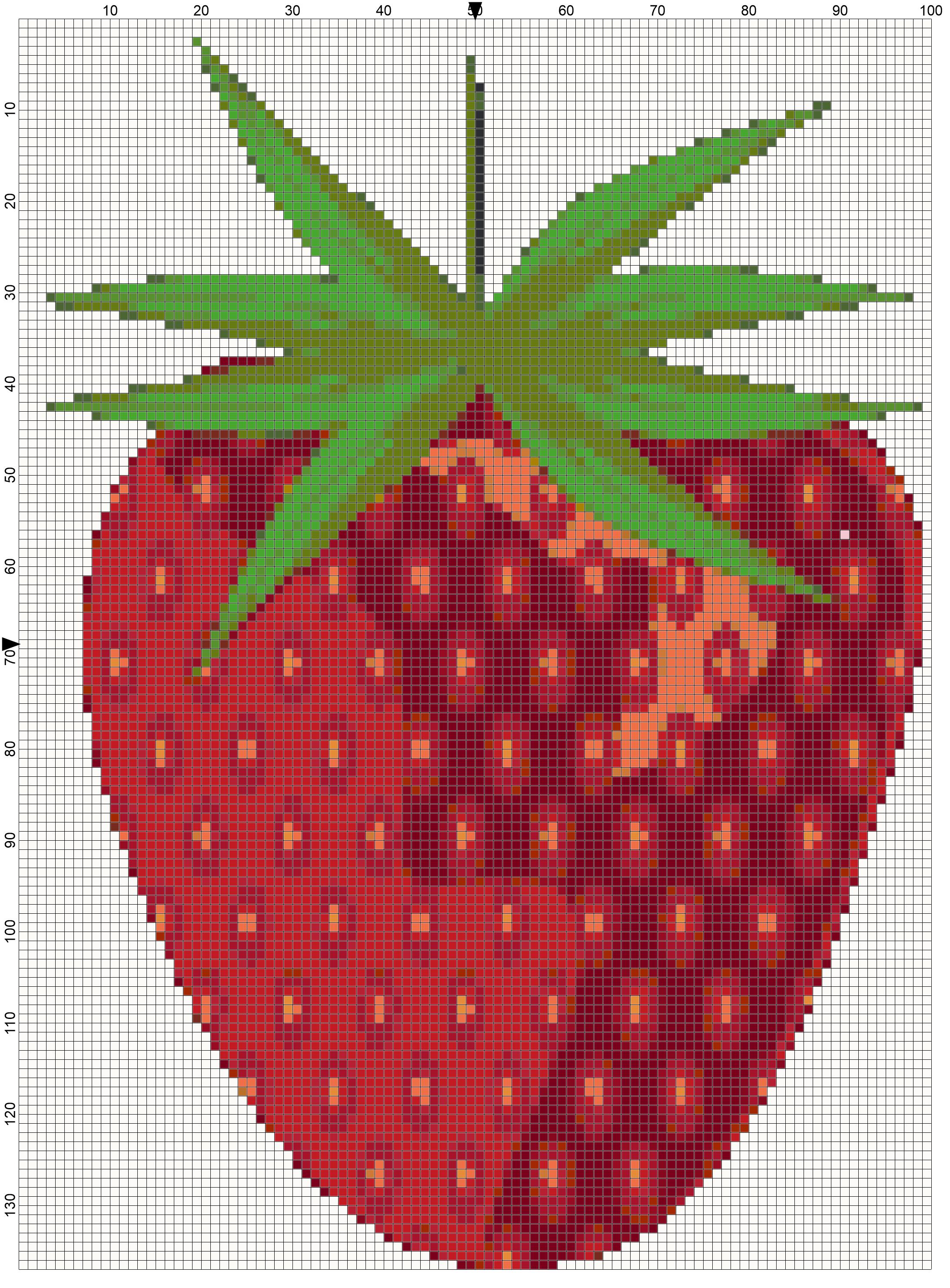 Day 20 of 30 days with Strawberry: Make a Strawberry Cross Stitch Pattern