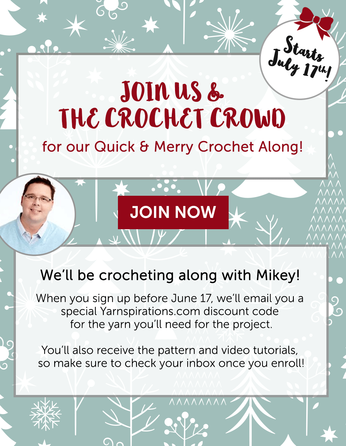 Yarnspirations invite Crocheters for a Christmas crochet-along on 17th July 2017