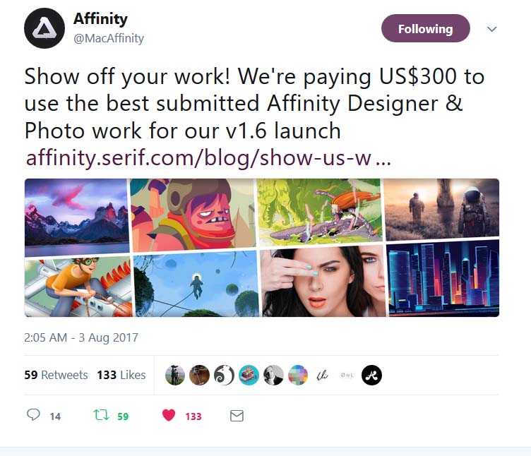 Digital Craft: Show off your work! We’re paying US$300 to use the best submitted Affinity Designer & Photo work for our v1.6 launch- Affinity Photo and Designer