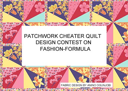 Design Challenge: Create Interesting and Adorable Cheater’s Patchwork Quilt Design In The Fashion Formula Design Challenge For The Month Of August 2017