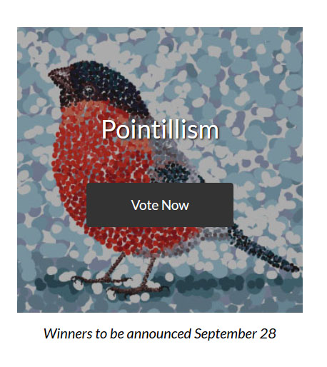 Design Contest: Surface pattern designers stun the creative industry with the art of pointillism in the Spoonflower pointillism design contest which is open for voting from now ’til 3PM EDT 26th of September 2017