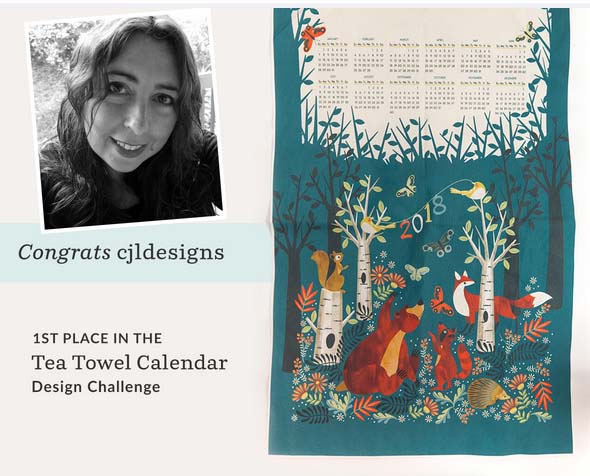 Congratulations To CjlDesigns On Winning The Spoonflower 2018 Tea Towel Calendar Design Challenge And Well Done To Everyone Who Entered To Make The Design Challenge A Success