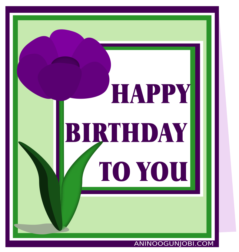 “Happy Birthday” greeting card tag for the month of October 2017