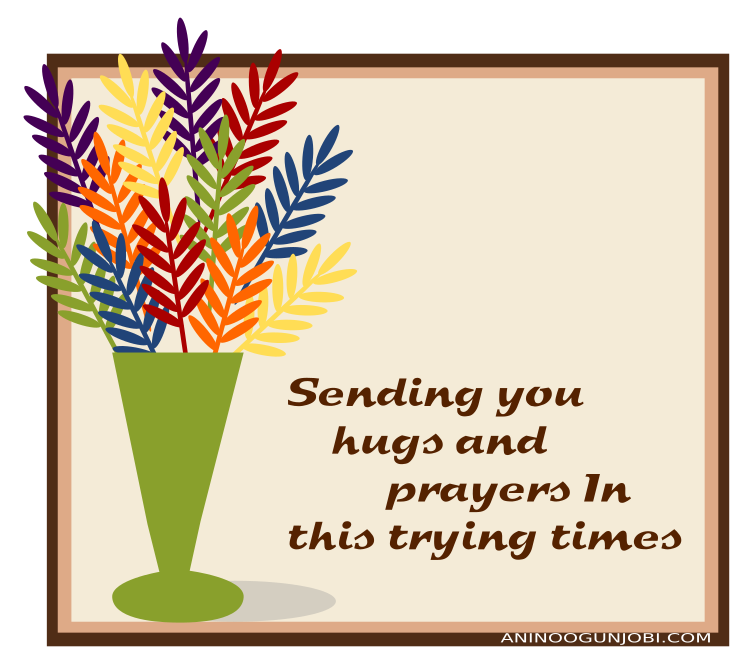 “Sending You Hugs In This Trying Times” Greeting Card Tag For The Month Of October 2017