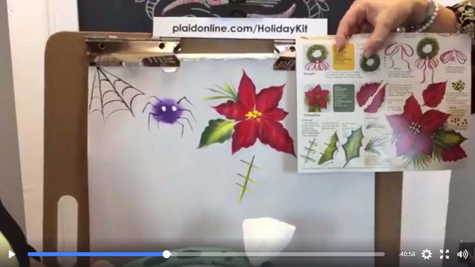 Video: Donna Dewberry Wows With Her Holidays And Festive One Stroke Painting On A One Hour Show With Plaid Crafts On Facebook