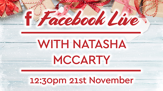 Craft TV: Sewing Quarter’s Facebook Page is Live with Natasha McCarty at 12:30 pm GMT on the 21st of November 2017 as she gives discount codes to get you Chrismassy