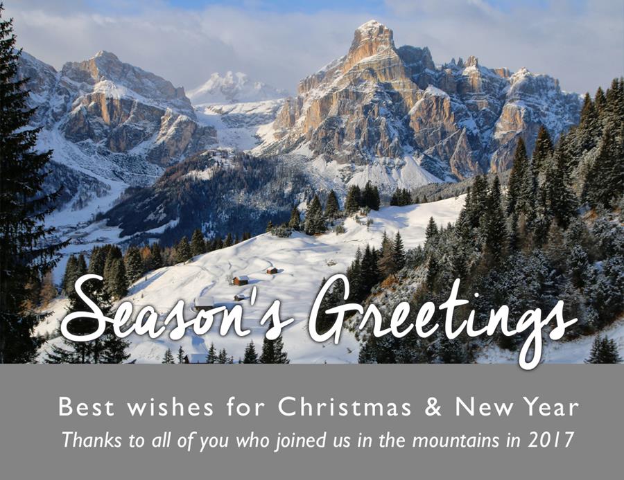 Celebrate the festive season with some mountainous greetings from Collett’s Mountain Holidays