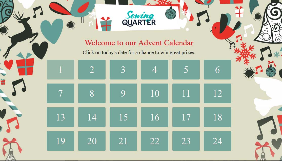 Craft TV: Find amazing prices with the Sewing Quarter TV’s advent calendar for 2017