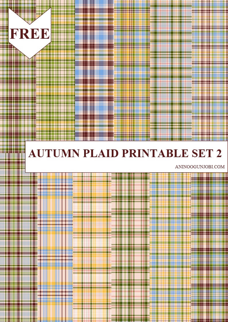 Free Printable- 30 Plaids Day 10:  Autumn Plaid Printable Set 2