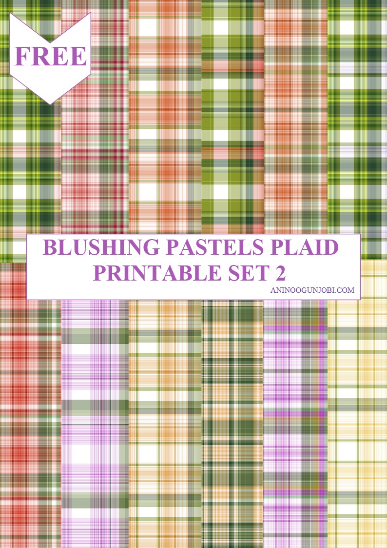 Free Printable- 30 Plaids Day 21: Blushing Pastels Plaid Printable Set 2