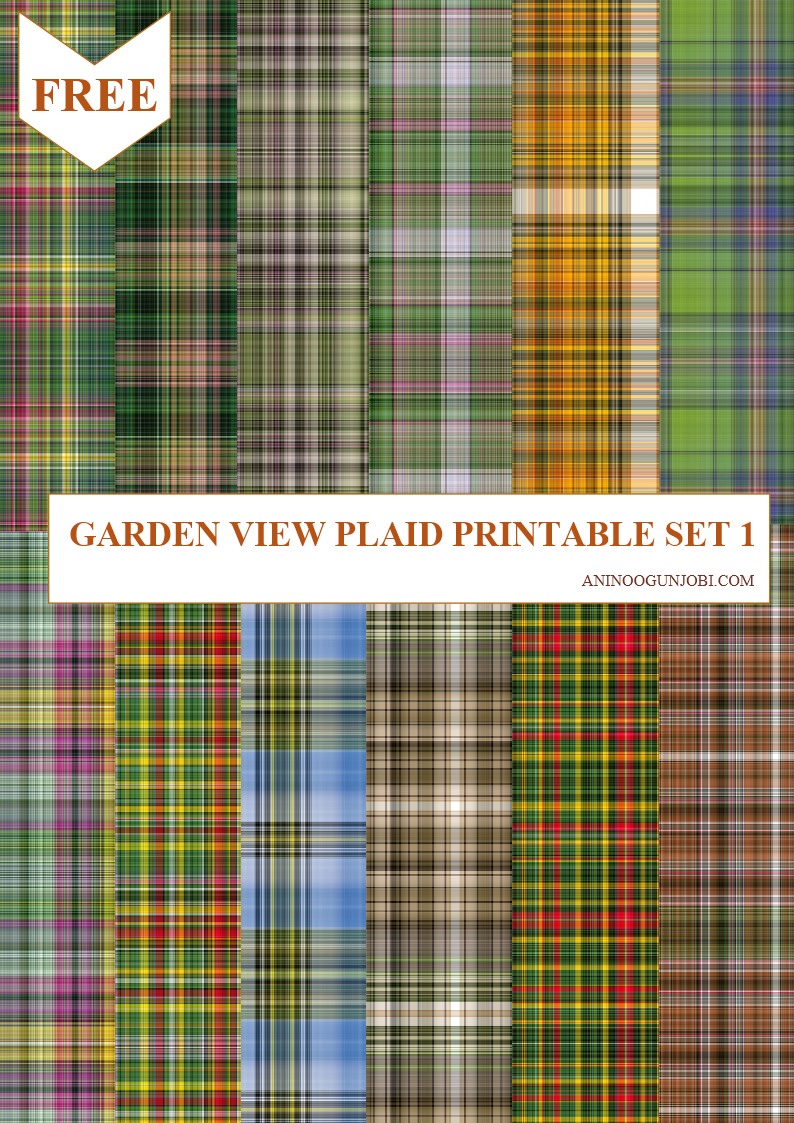 Free Printable- 30 Plaids Day 17: Garden View Plaid Printable Set 1