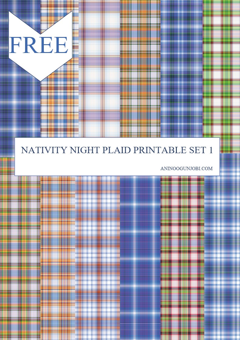 Free Printable- 30 Plaids Day 6:  Nativity Night Plaid Printable Papers Set 1