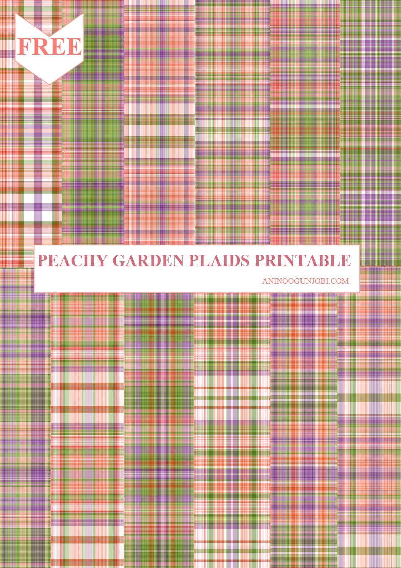 Free Printable- 30 Plaids Day 12:  Peachy Garden Plaids Printable