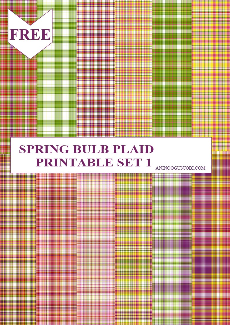 Free Printable- 30 Plaids Day 16: Spring Bulb Plaid Printable Set 1