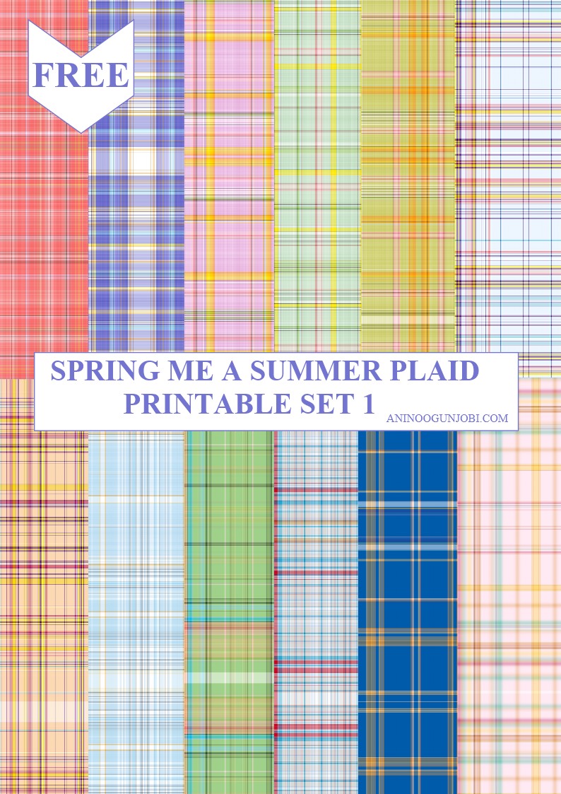 Free Printable- 30 Plaids Day 27: Spring Me A Summer Plaid Printable Set 1