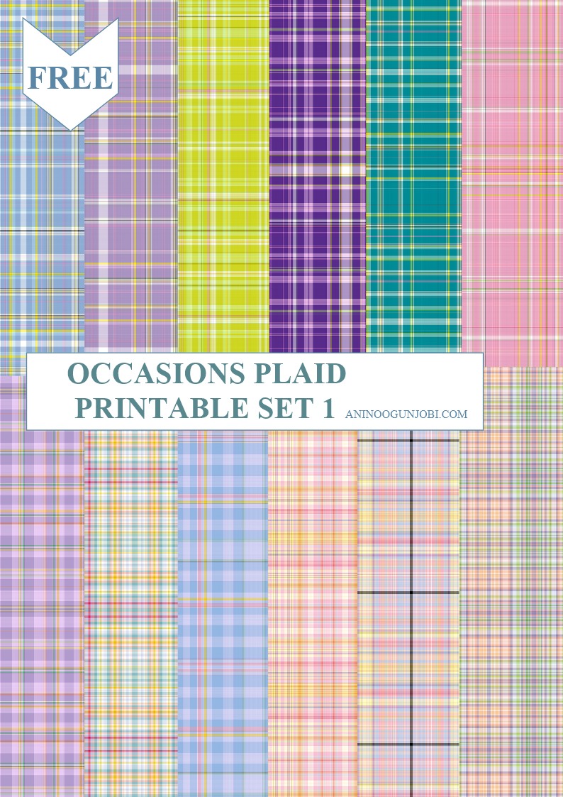 Free Printable- 30 Plaids Day 29: Occasions Plaid Printable Set 1