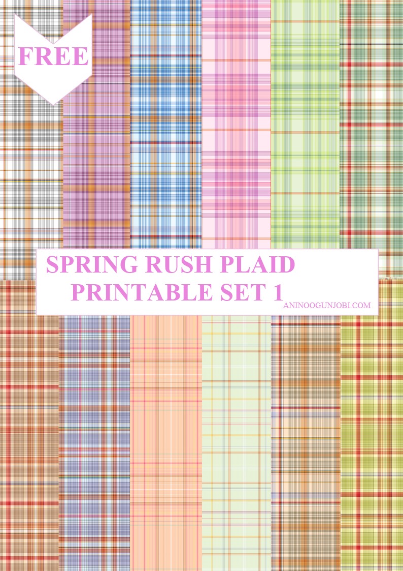 Free Printable- 30 Plaids Day 28: Spring Rush Plaid Printable Set 1