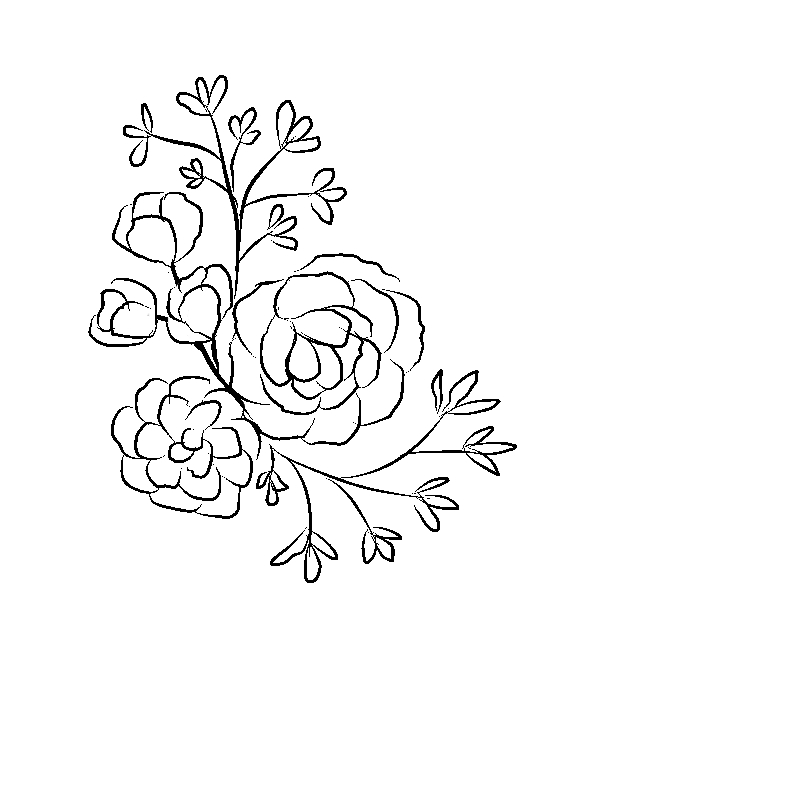 Line art- Flower Drawing Day 12: Floral Spray