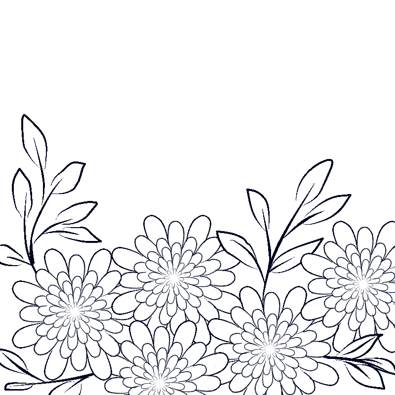 Line art- Flower Drawing Day 15: Border Flora Spray