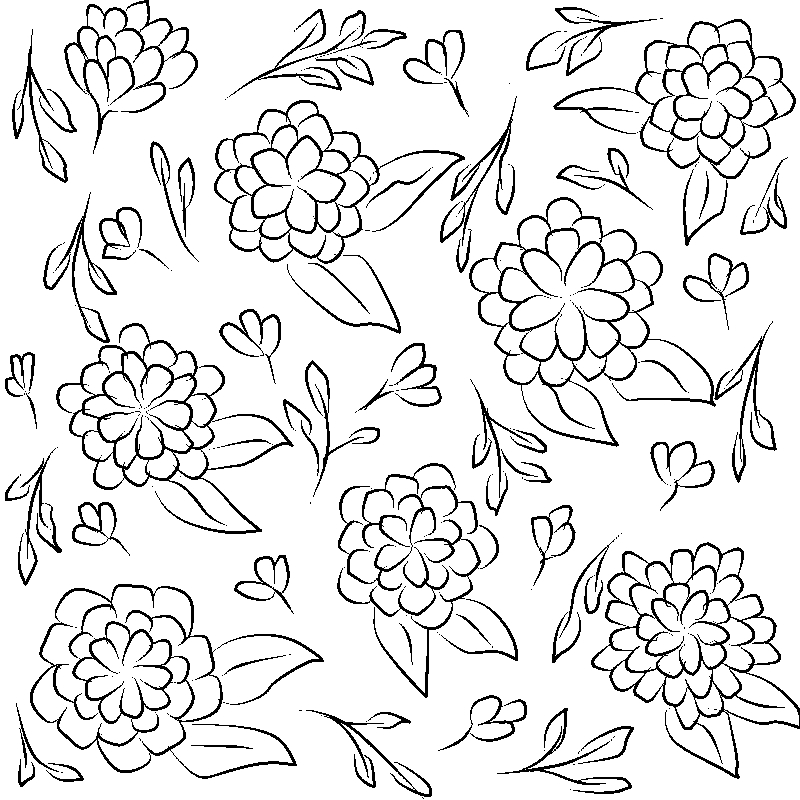 Line art- Flower Drawing Day 28:  Floral Display