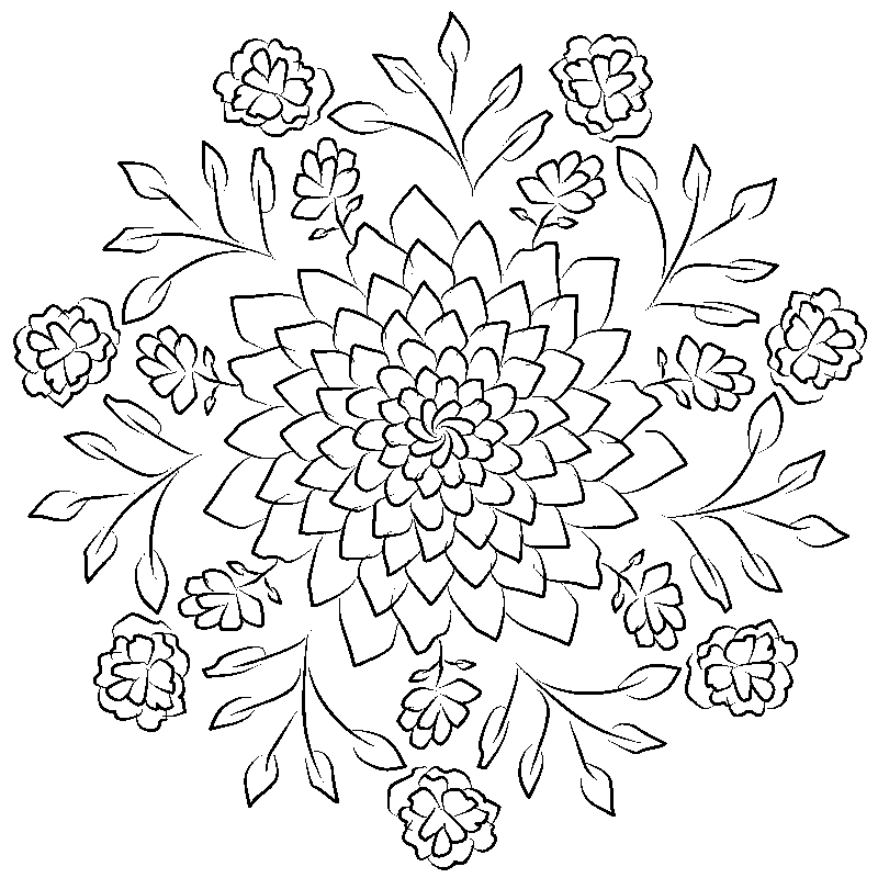 Line art- Flower Drawing Day 30:  Floral Display