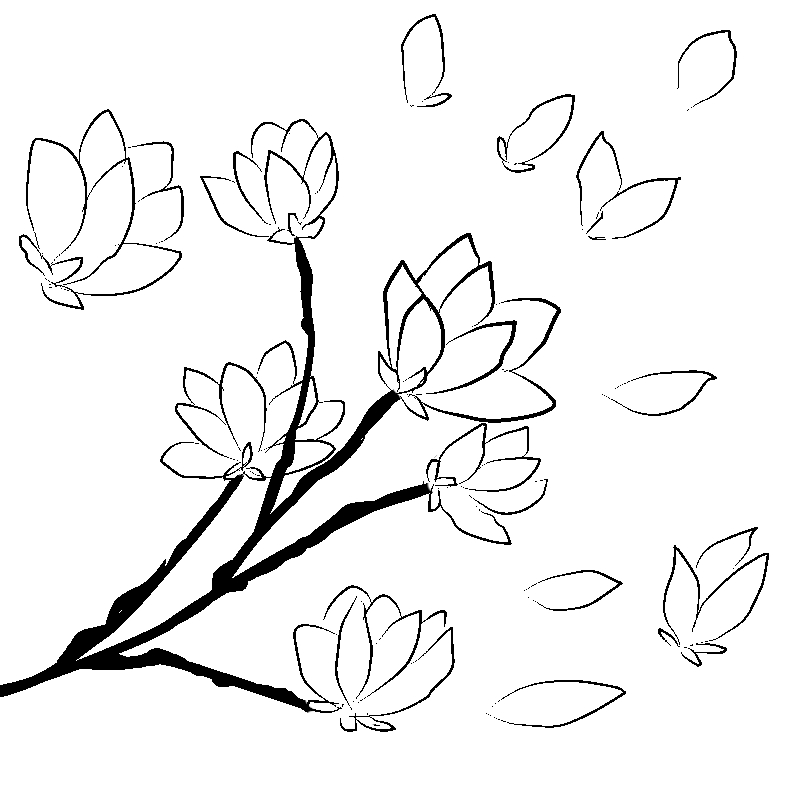 Line art- Flower Drawing Day 6: Floral Spray