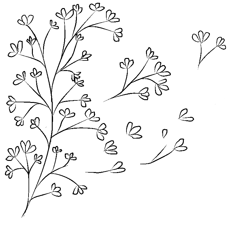 Line art- Flower Drawing Day 8: Fragmenting Floral Spray