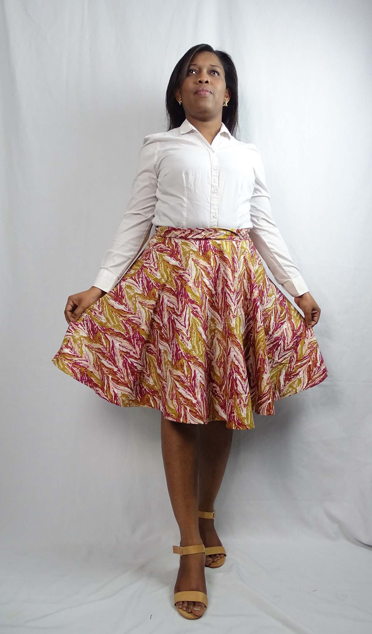 30 Days With Tie & Dye, Batik or Wax Print Fabric- Day 3: Wax Print Skirt using McCall’s 6994 Sewing Pattern